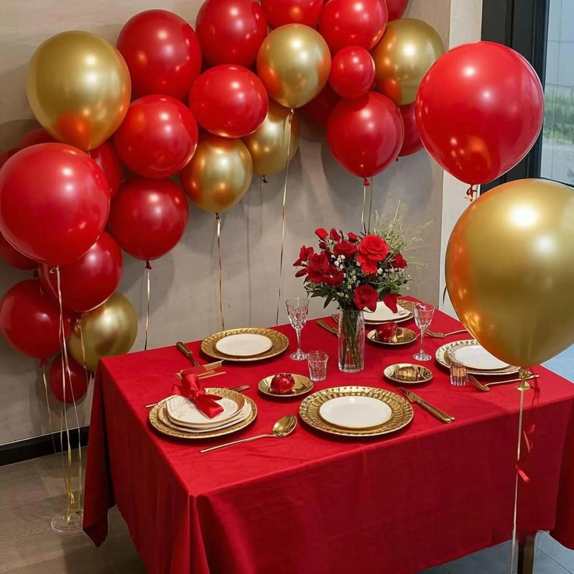 Yehnda Palloncini Rossi in Lattice, 30 cm, 100 pezzi - immagine 9