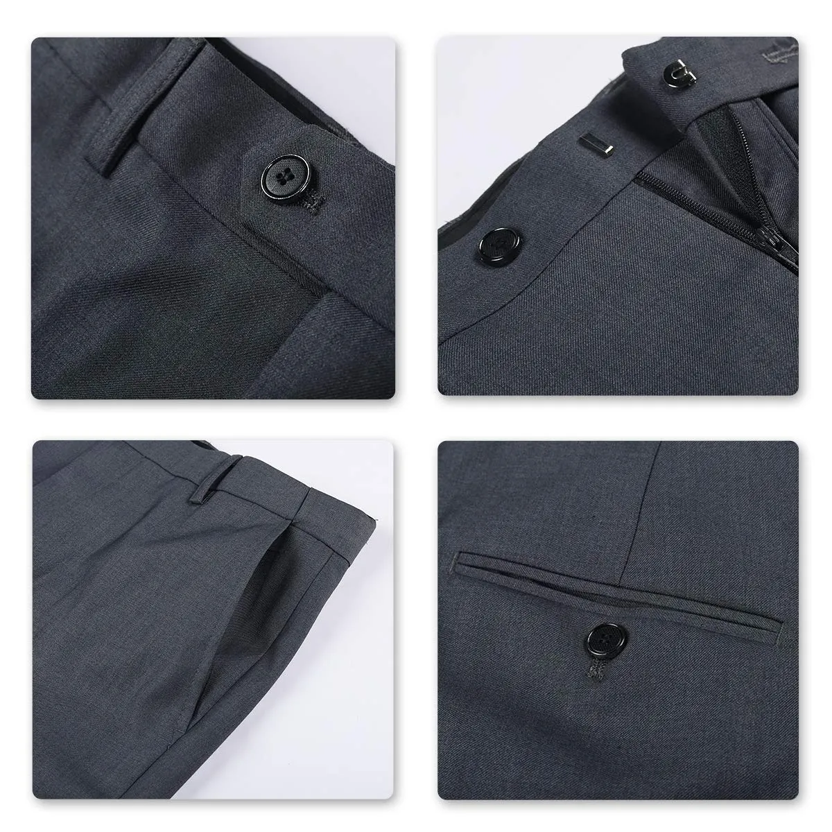 YOUTHUP Abito Uomo 3 Pezzi Slim Fit Blazer Gilet Pantaloni - immagine 8
