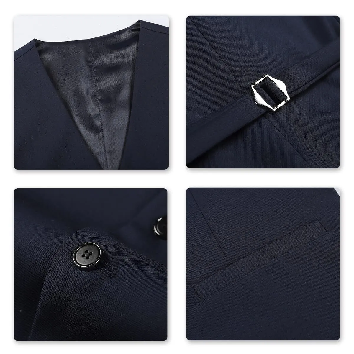 YOUTHUP Abito Uomo 3 Pezzi Slim Fit Blazer Gilet Pantaloni Elegante - immagine 7