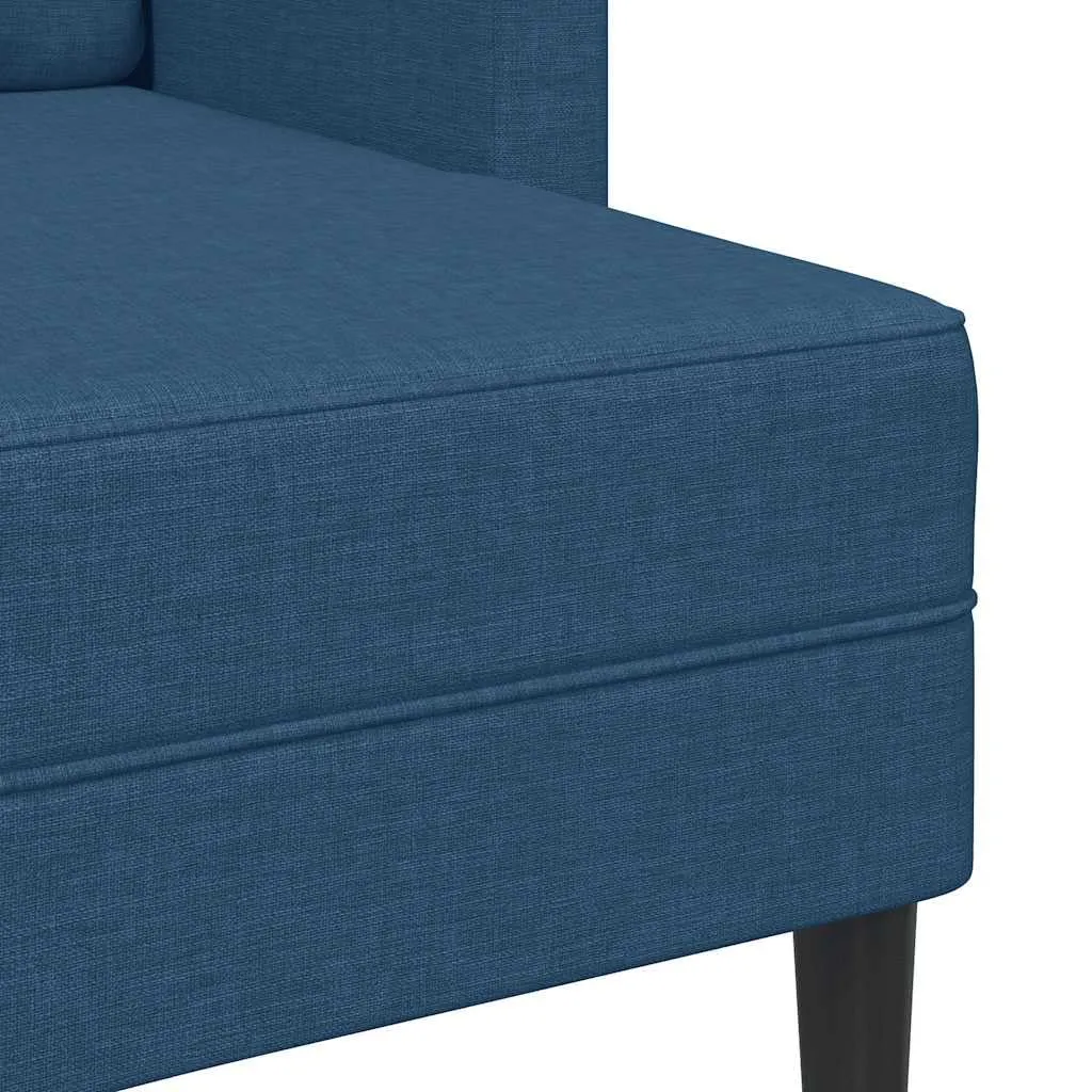 vidaXL Divano 2 Posti con Chaise Longue a L, Blu, 125 cm, Tessuto - immagine 5