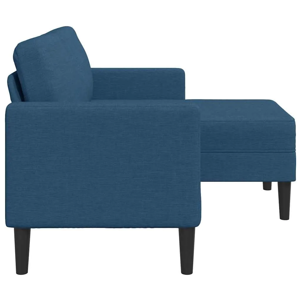 vidaXL Divano 2 Posti con Chaise Longue a L, Blu, 125 cm, Tessuto - immagine 7