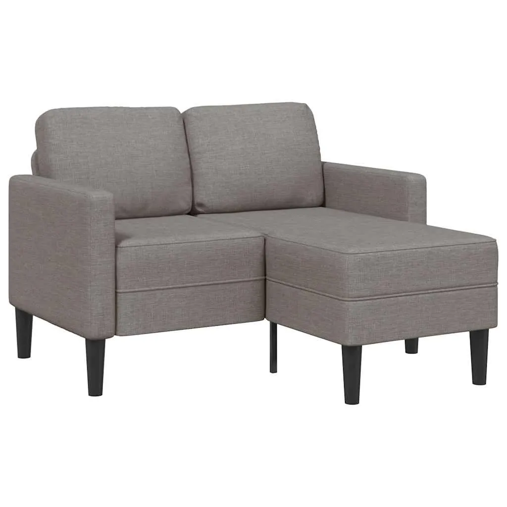 vidaXL Divano 2 Posti con Chaise Longue a L, Tortora, 125 cm, Tessuto - immagine 1