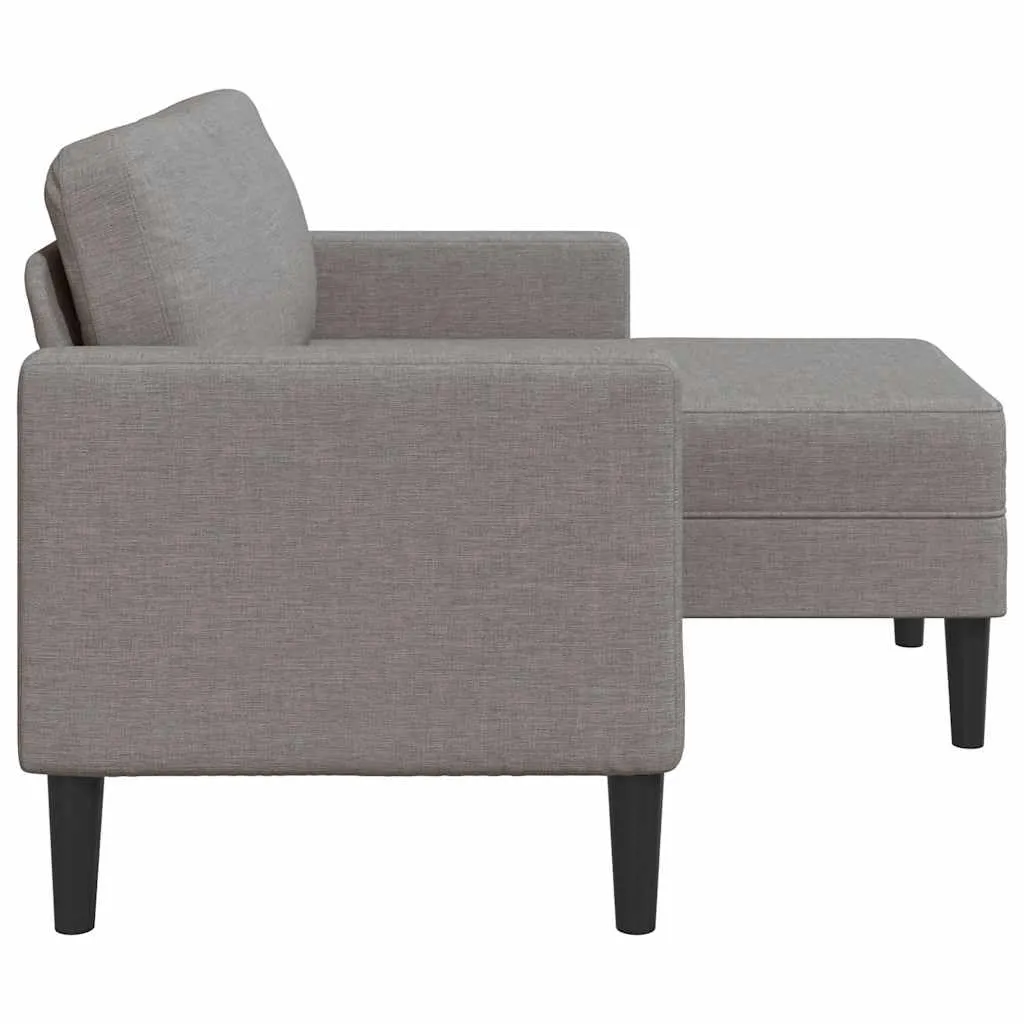 vidaXL Divano 2 Posti con Chaise Longue a L, Tortora, 125 cm, Tessuto - immagine 4