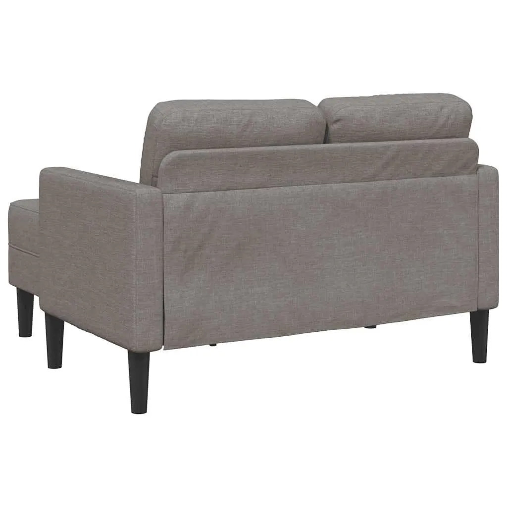 vidaXL Divano 2 Posti con Chaise Longue a L, Tortora, 125 cm, Tessuto - immagine 5