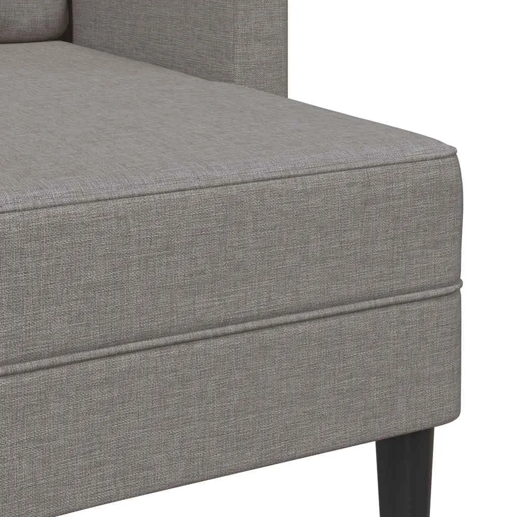 vidaXL Divano 2 Posti con Chaise Longue a L, Tortora, 125 cm, Tessuto - immagine 7