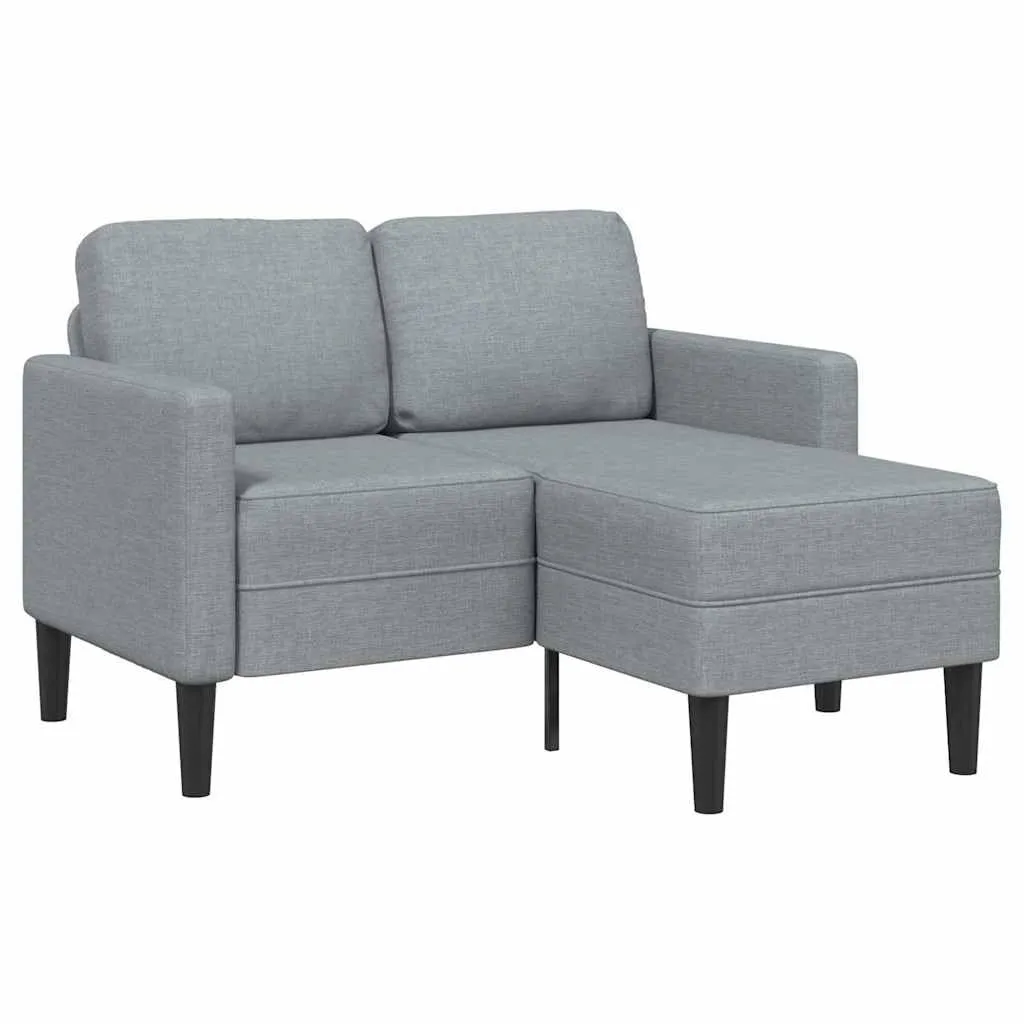 vidaXL Divano 2 Posti con Chaise Longue a L, Grigio Chiaro, 125 cm, Tessuto - immagine 1