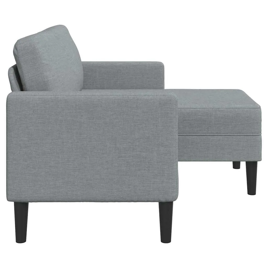 vidaXL Divano 2 Posti con Chaise Longue a L, Grigio Chiaro, 125 cm, Tessuto - immagine 4