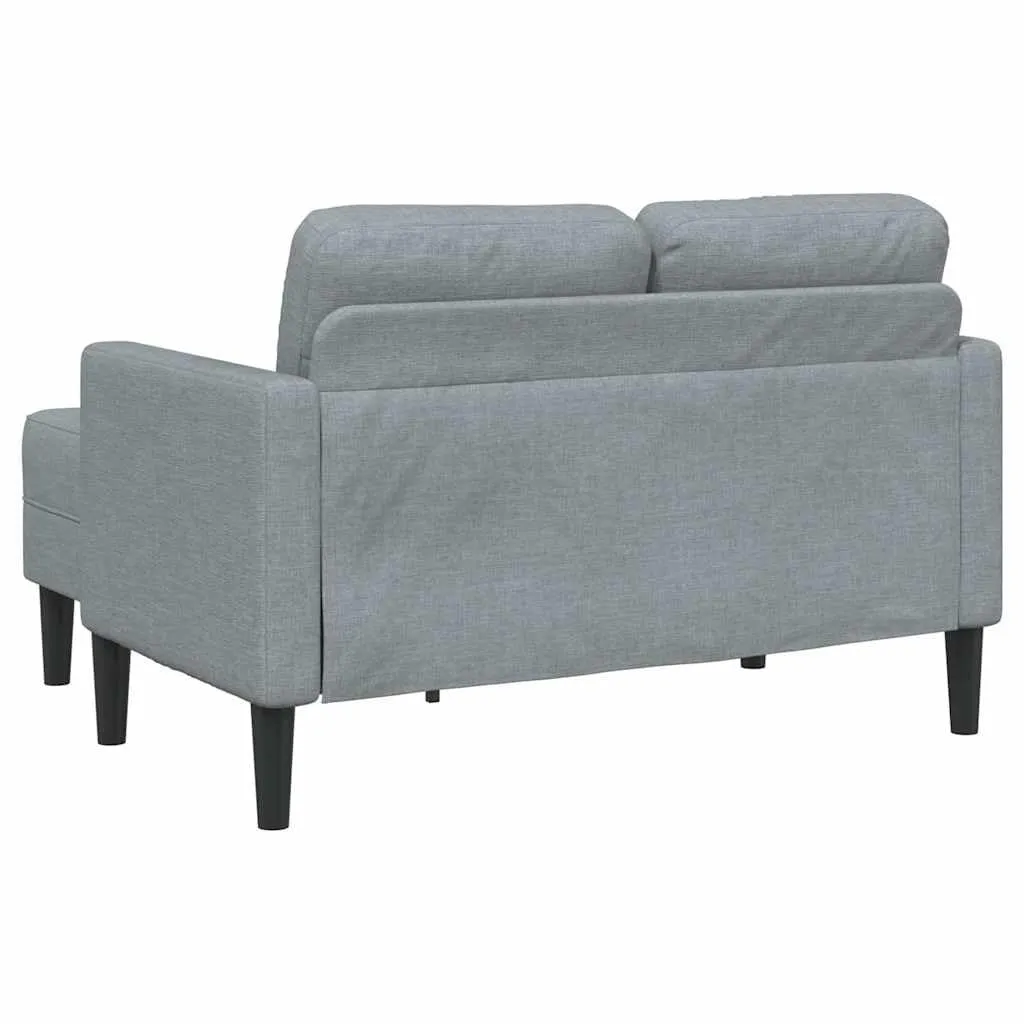 vidaXL Divano 2 Posti con Chaise Longue a L, Grigio Chiaro, 125 cm, Tessuto - immagine 5