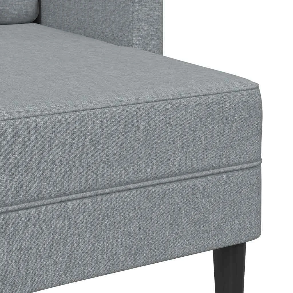 vidaXL Divano 2 Posti con Chaise Longue a L, Grigio Chiaro, 125 cm, Tessuto - immagine 7