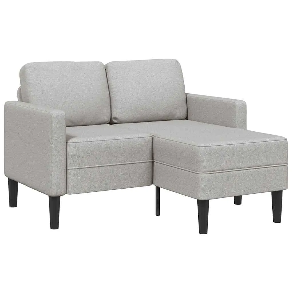 vidaXL Divano 2 Posti con Chaise Longue a L, Grigio Nuvola, 125 cm, Tessuto - immagine 1