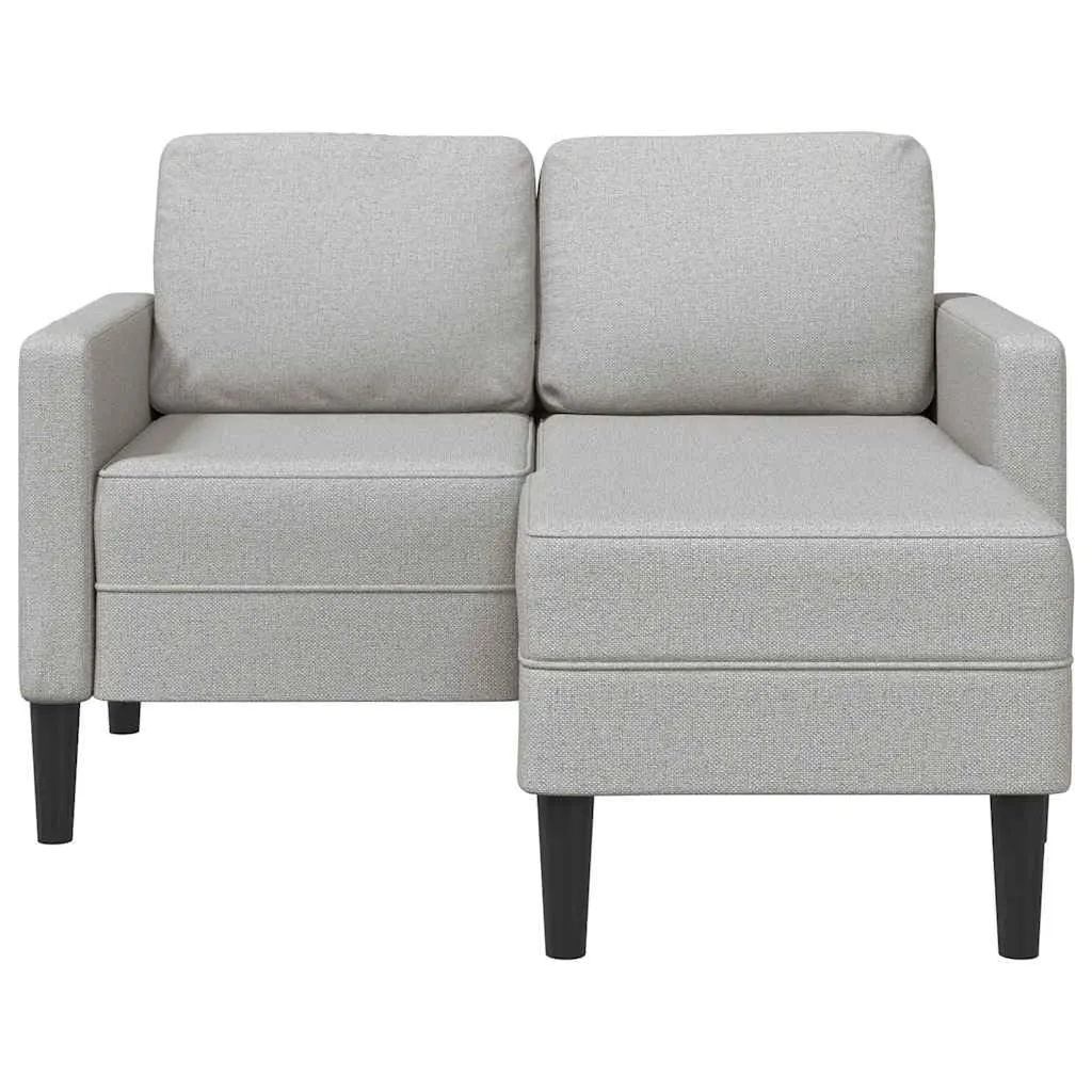 vidaXL Divano 2 Posti con Chaise Longue a L, Grigio Nuvola, 125 cm, Tessuto - immagine 4