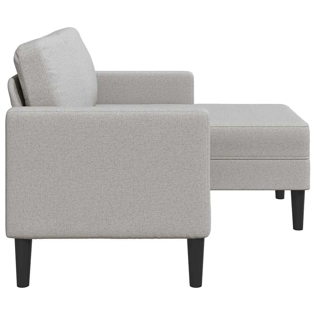 vidaXL Divano 2 Posti con Chaise Longue a L, Grigio Nuvola, 125 cm, Tessuto - immagine 5