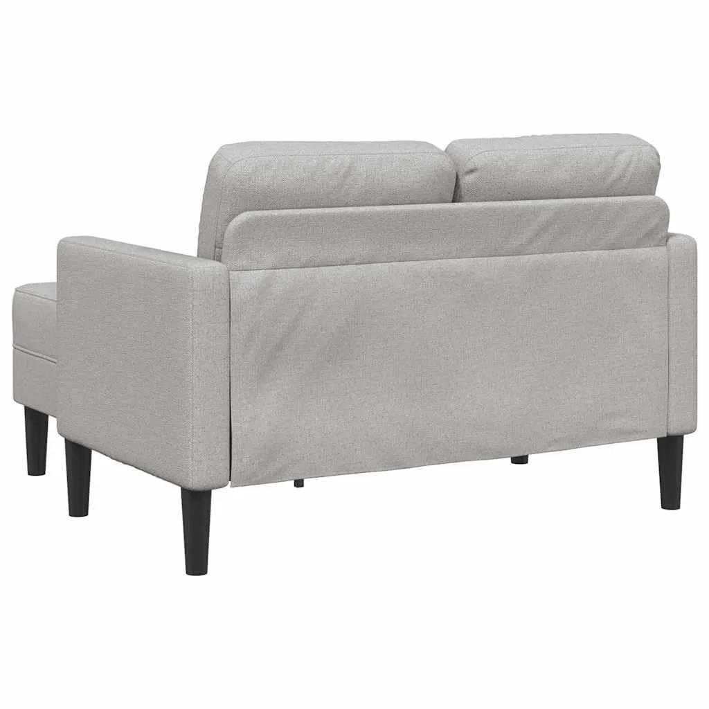 vidaXL Divano 2 Posti con Chaise Longue a L, Grigio Nuvola, 125 cm, Tessuto - immagine 6