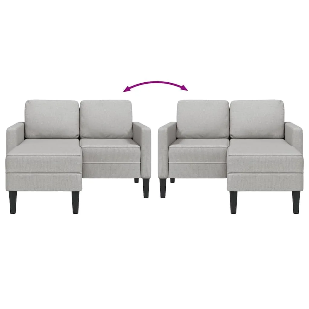 vidaXL Divano 2 Posti con Chaise Longue a L, Grigio Nuvola, 125 cm, Tessuto - immagine 7