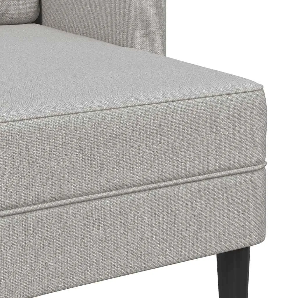vidaXL Divano 2 Posti con Chaise Longue a L, Grigio Nuvola, 125 cm, Tessuto - immagine 8