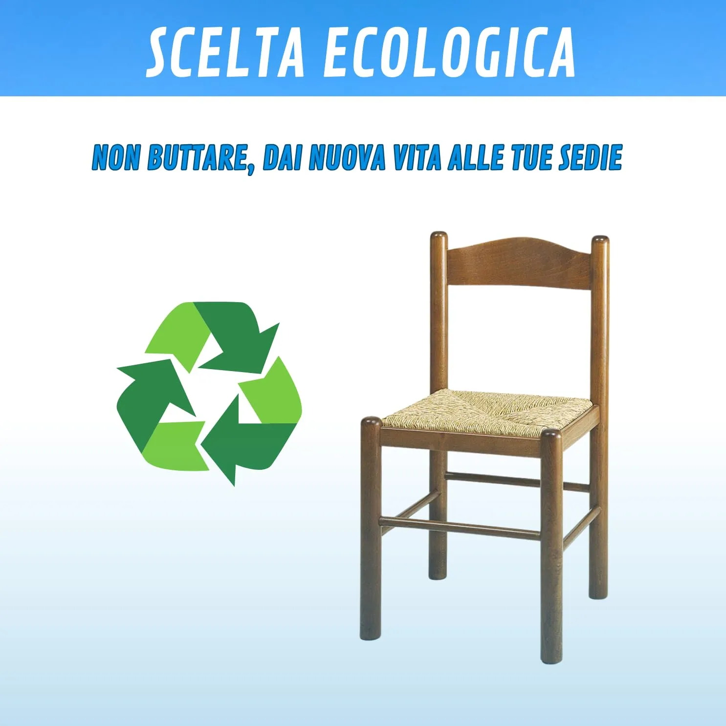 EGC Ricambio Seduta in Paglia Modello Pisa, 37x37 cm, 4 Unità - immagine 5