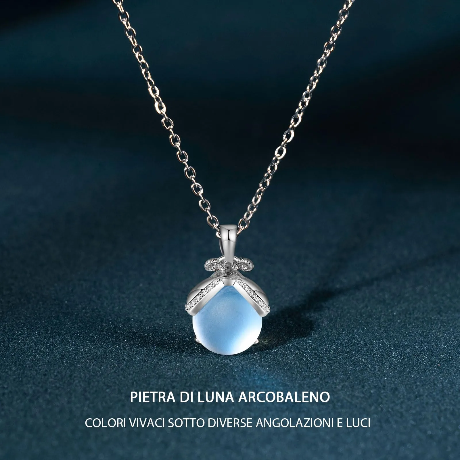 Lueaurra Collana in Pietra di Luna Argento - immagine 3