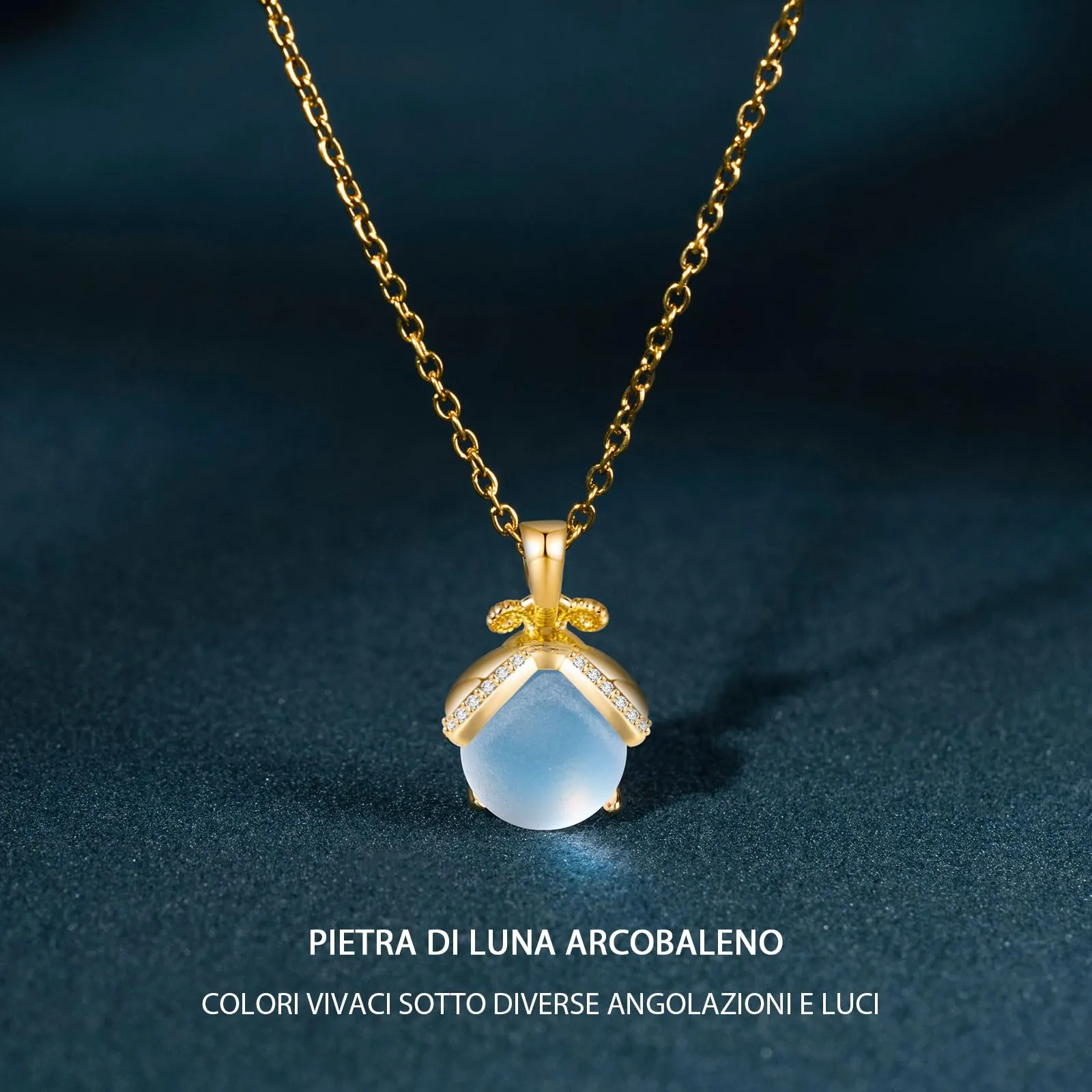 Lueaurra Collana Pietra di Luna Lucciola per Donna - immagine 3