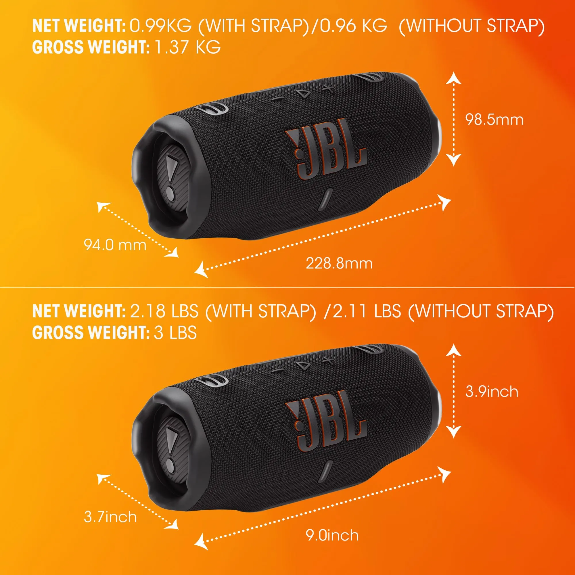 JBL Charge 6 Altoparlante Bluetooth Portatile, Nero - immagine 3
