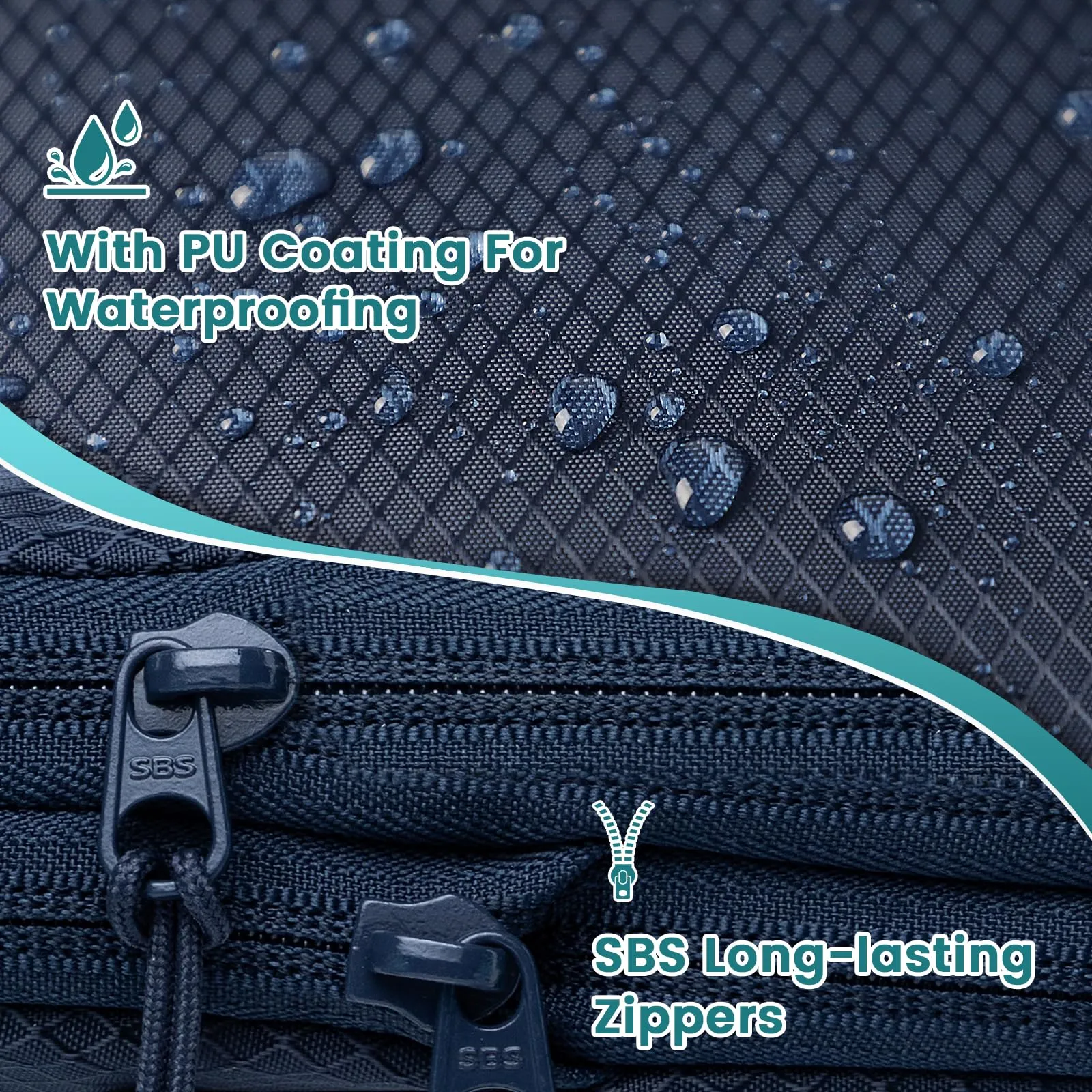 Samfolk Packing Cubes Compression Set, 8 Pieces, Waterproof, Blue - immagine 2