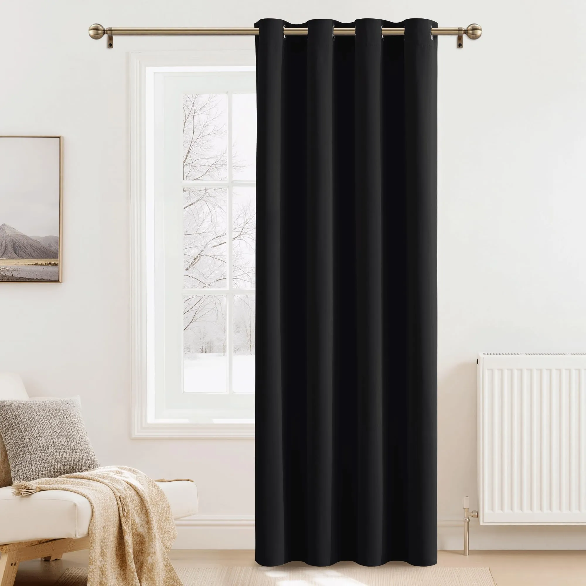 PONY DANCE Tenda Oscurante Termica Isolante, 140 x 240 cm, Nero - immagine 1