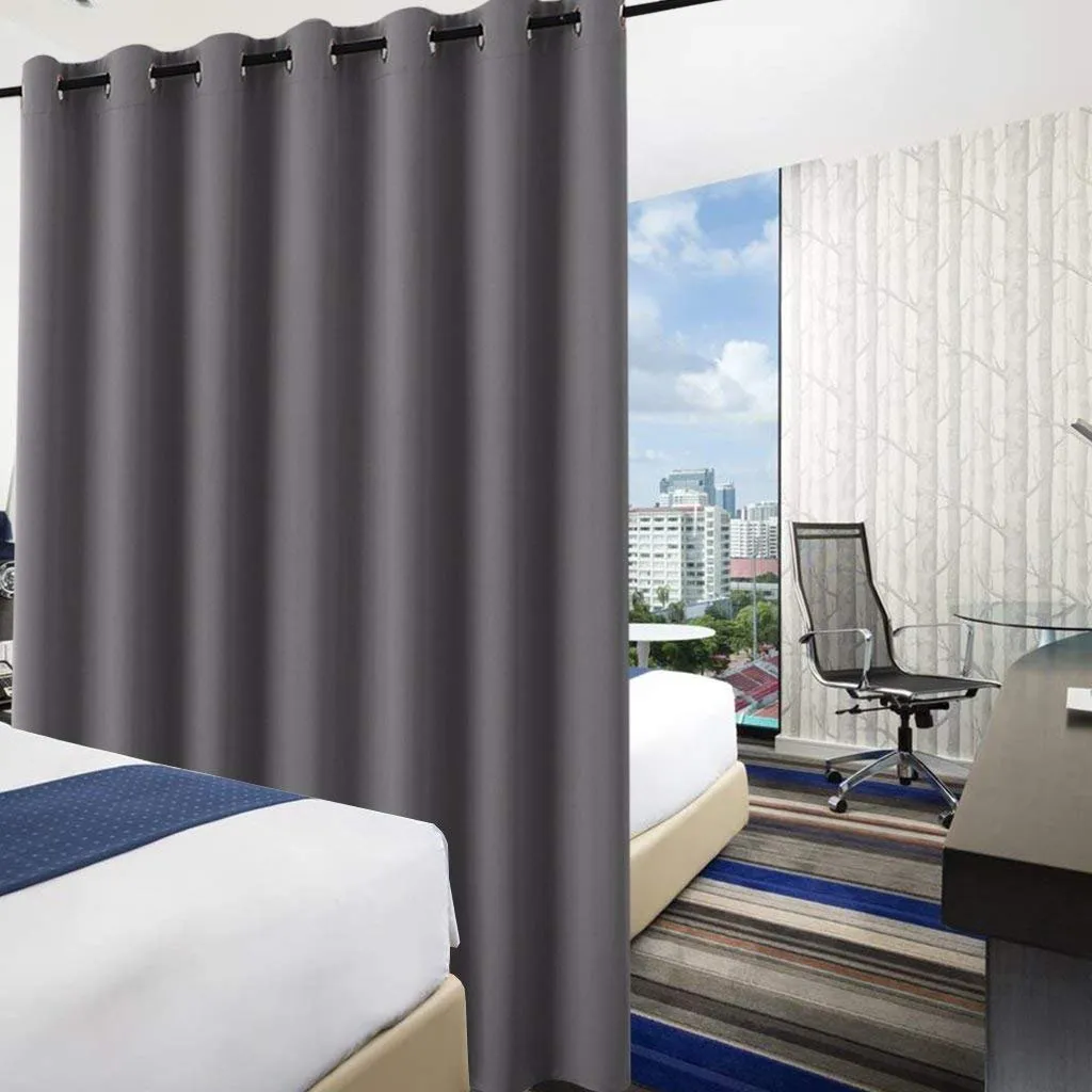 Pony Dance Tenda Oscurante Termica Divisoria Interni con Anelli, 254x274 cm, Grigio - immagine 3