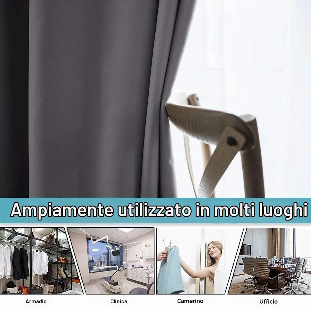 Pony Dance Tenda Oscurante Termica Divisoria Interni con Anelli, 254x274 cm, Grigio - immagine 4