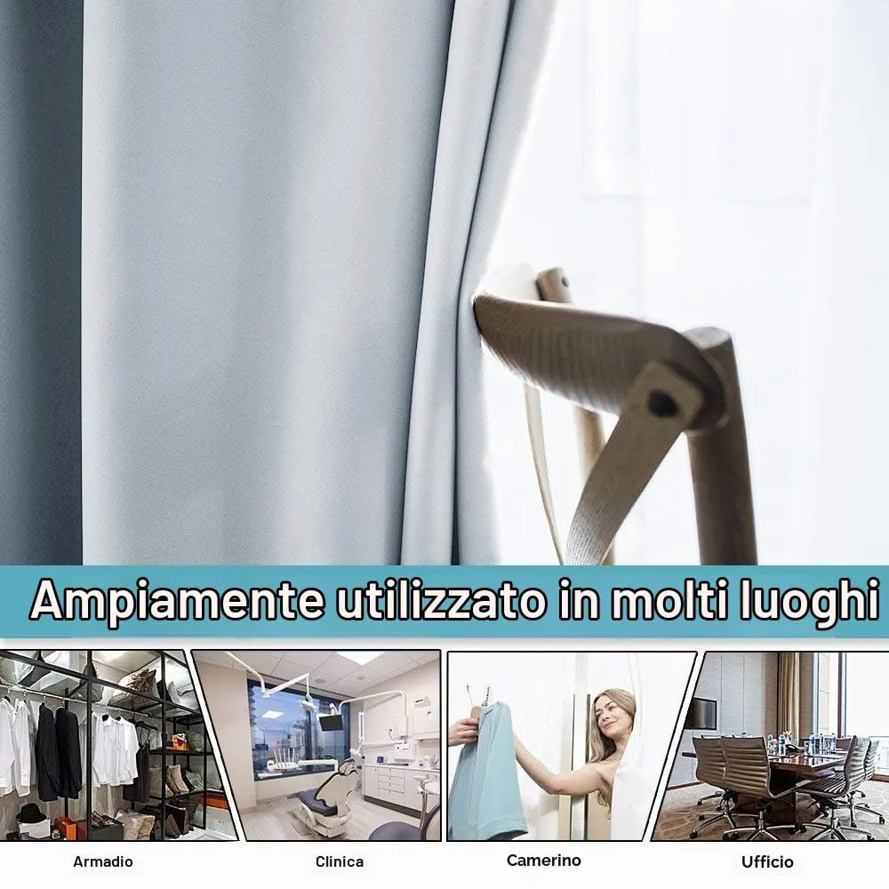 PONY DANCE Tenda Oscurante Termica Divisoria Interni con Anelli, Bianco Grigiastro, 254x274 cm, 1 Pannello - immagine 4