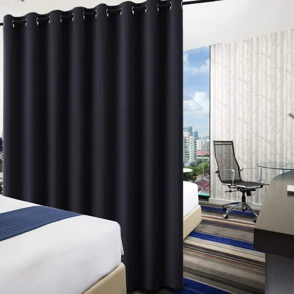 PONY DANCE Tenda Oscurante Termica Isolante con Anelli, Nero, 254L x 240A cm, 1 Pannello - immagine 3