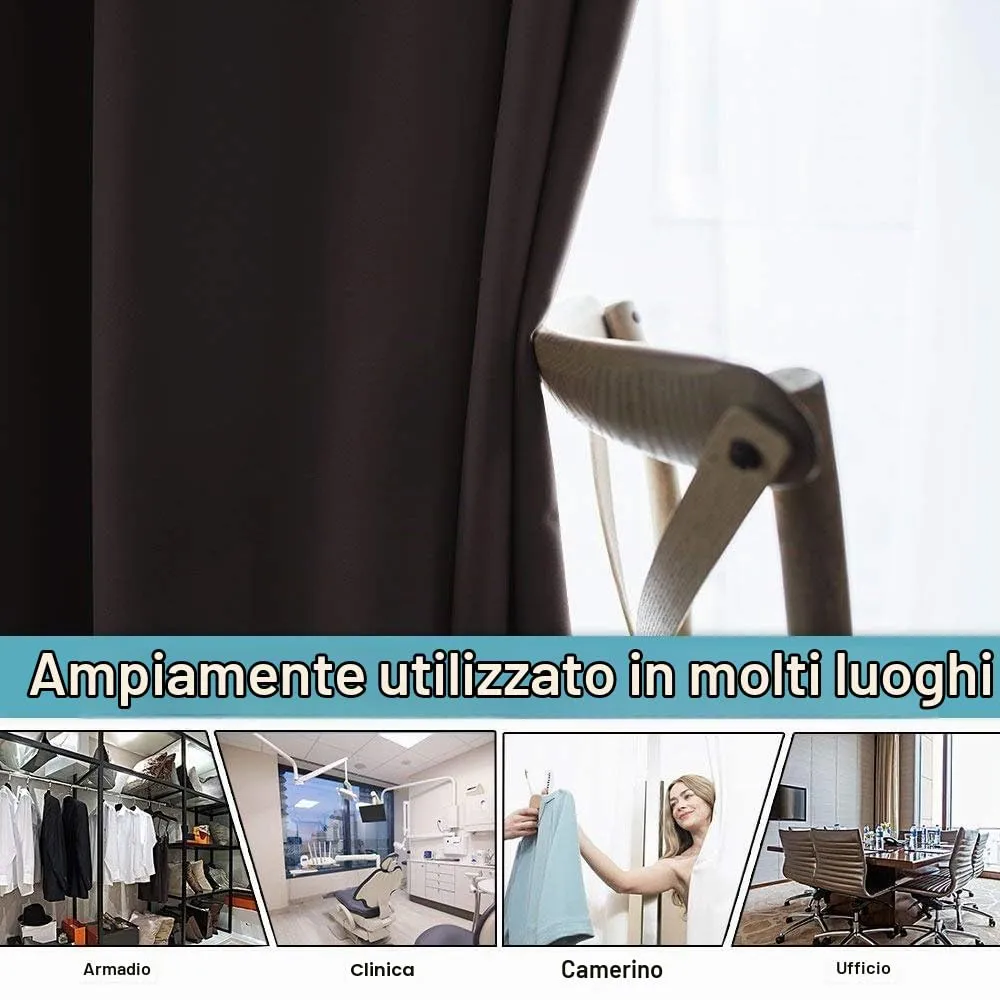 PONY DANCE Tenda Oscurante Termica Isolante con Anelli, Nero, 254L x 240A cm, 1 Pannello - immagine 5