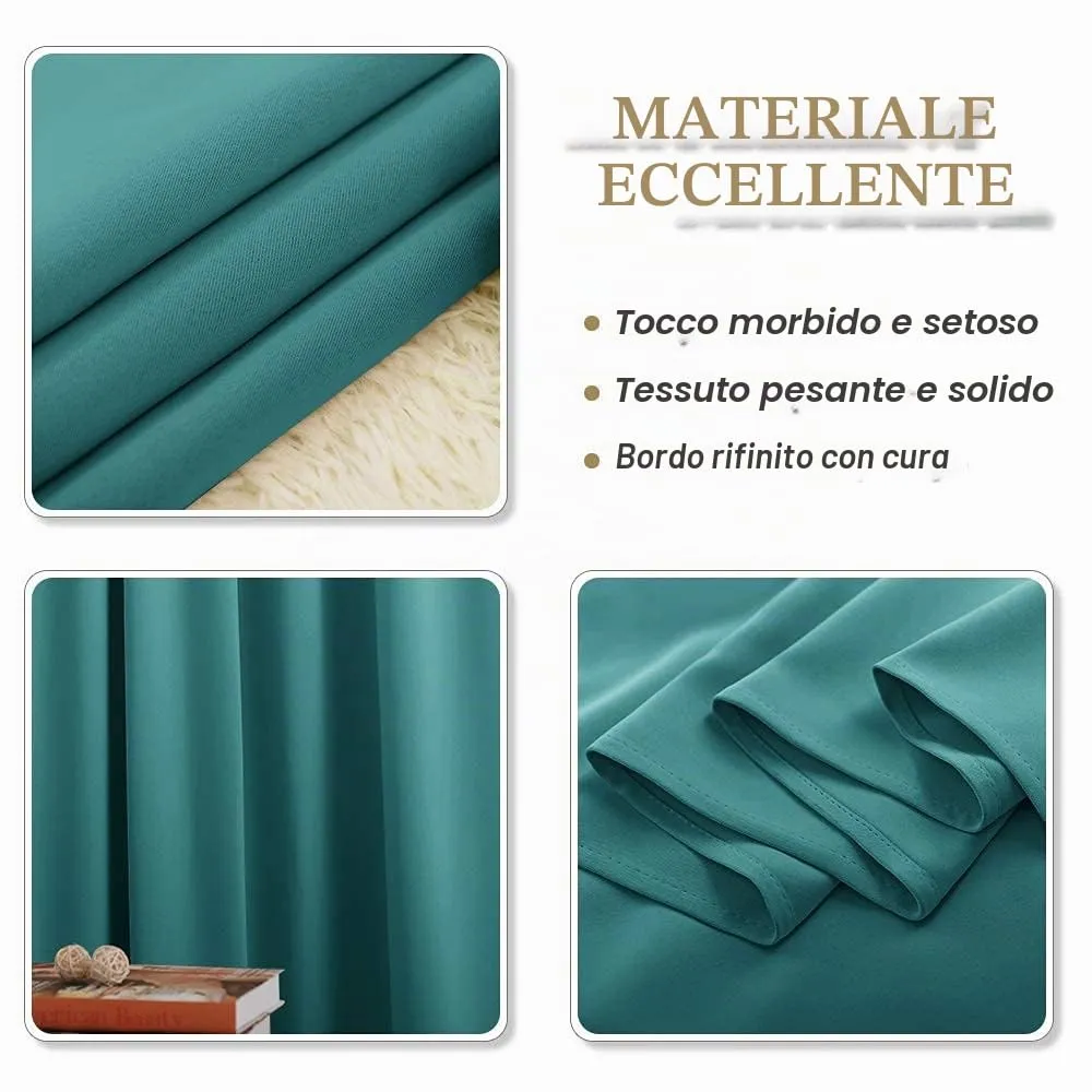 PONY DANCE Tenda Corta Oscurante Termica da Interno, 132 x 158 cm, Sea Teal - immagine 7