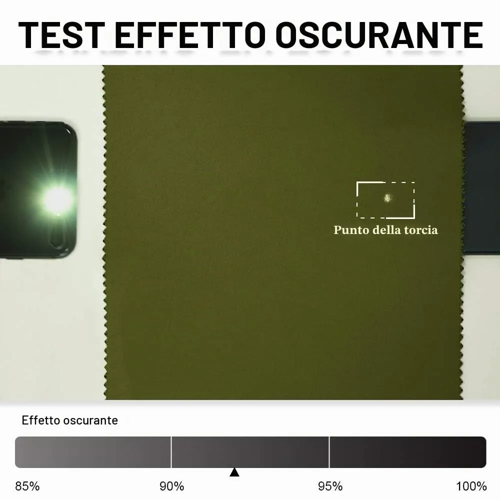 PONY DANCE Tenda Corta Oscurante Termica per Cameretta, 132 x 158 cm, Verde Oliva - immagine 3