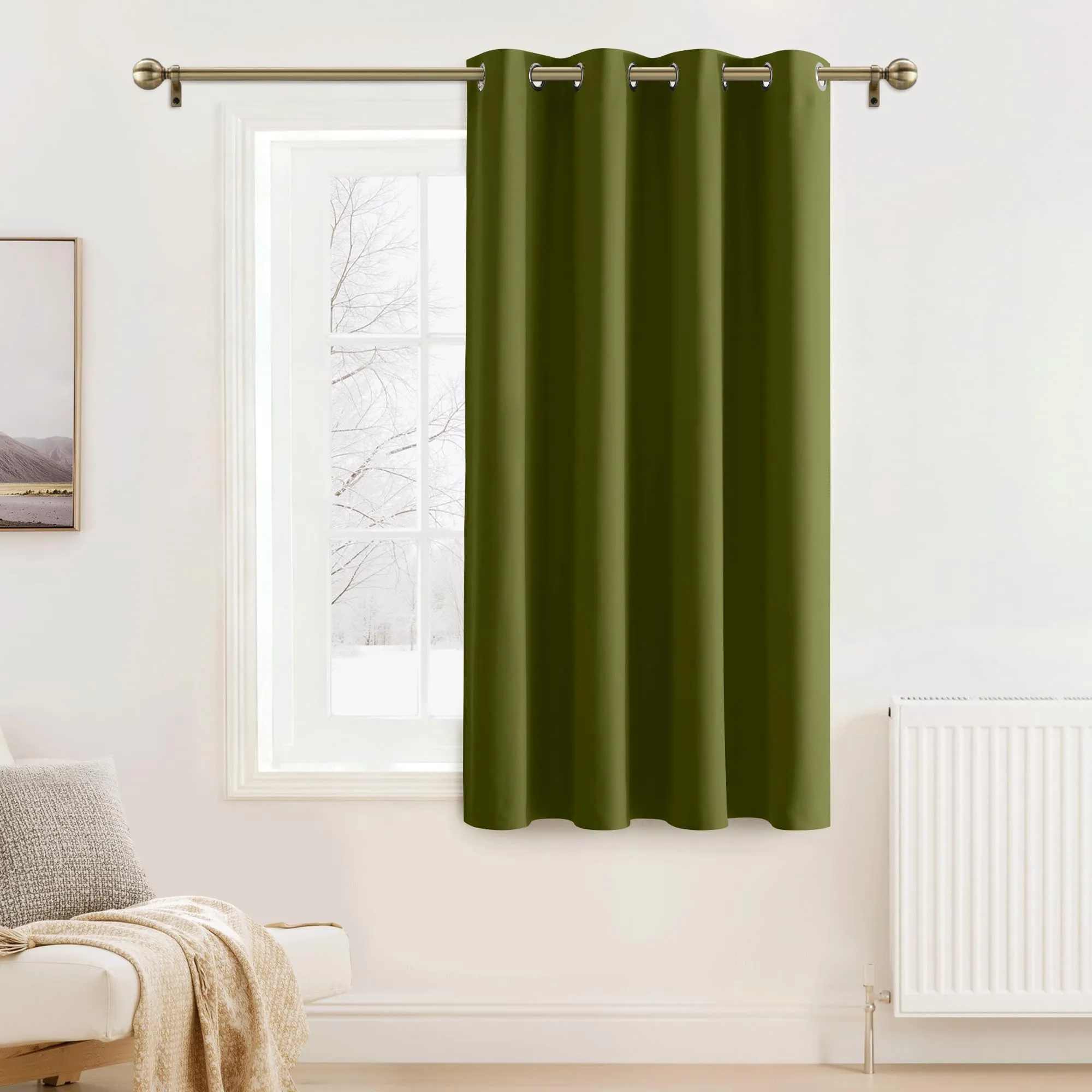 Pony Dance Tenda Oscurante Termica da Interno per Cameretta, 140x180 cm, Verde Oliva - immagine 1
