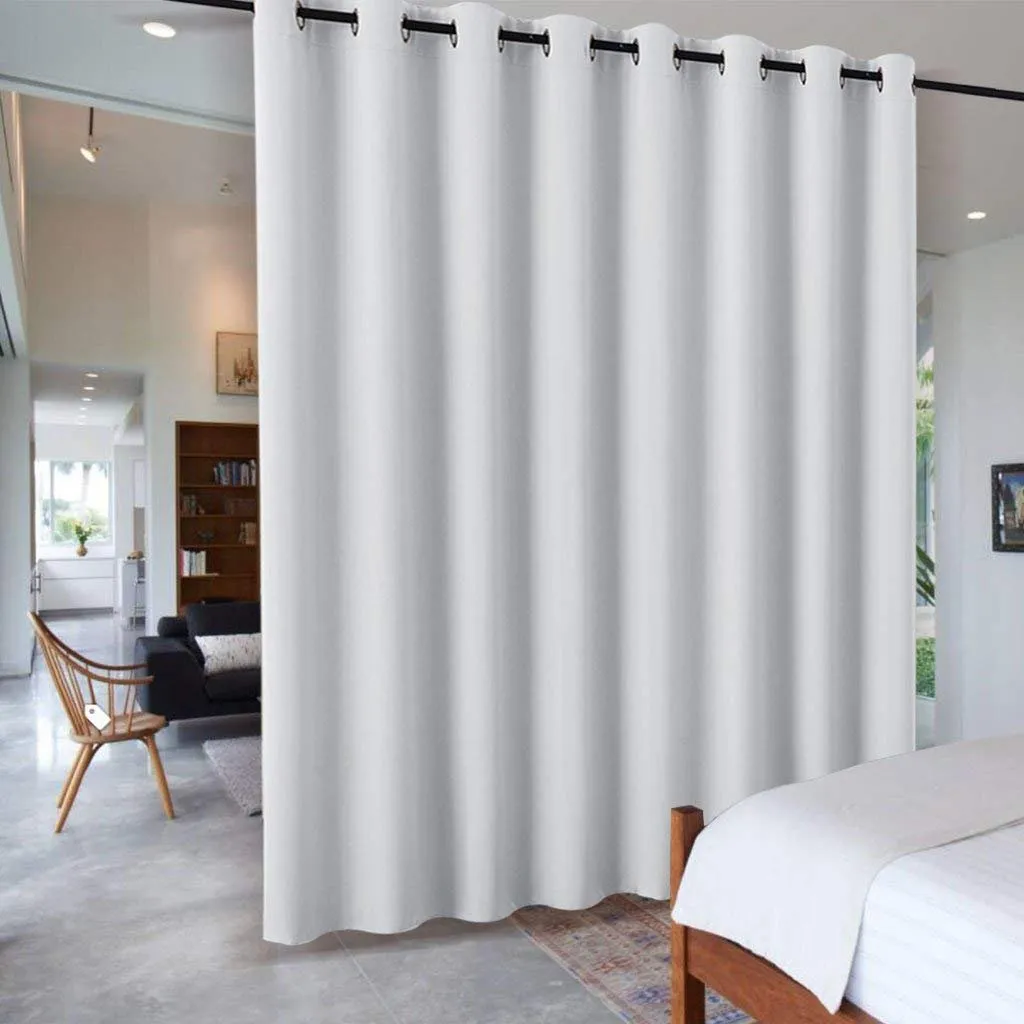 PONY DANCE Tenda Oscurante Divisoria con Occhielli, 457 x 274 cm, Grigio Bianco, 1 Pezzo - immagine 1