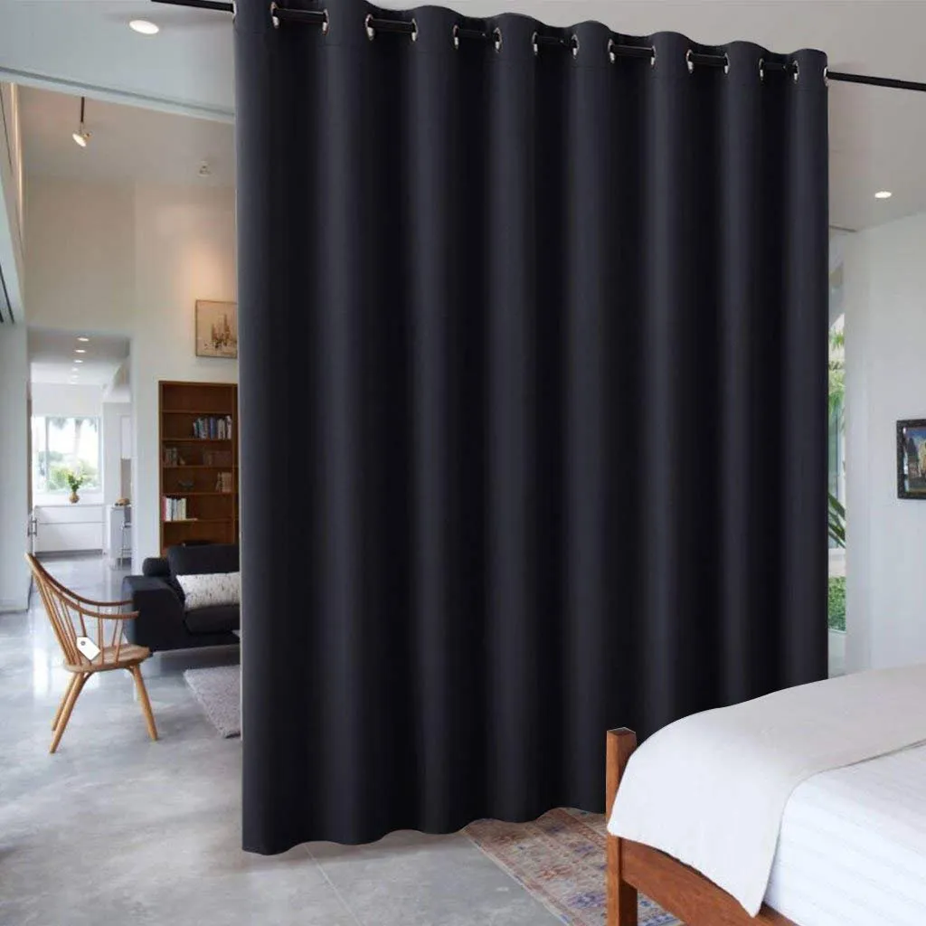 PONY DANCE Tenda Separatore di Spazio Oscurante con Occhielli, 457 x 243 cm, Nero, 1 Pannello - immagine 1
