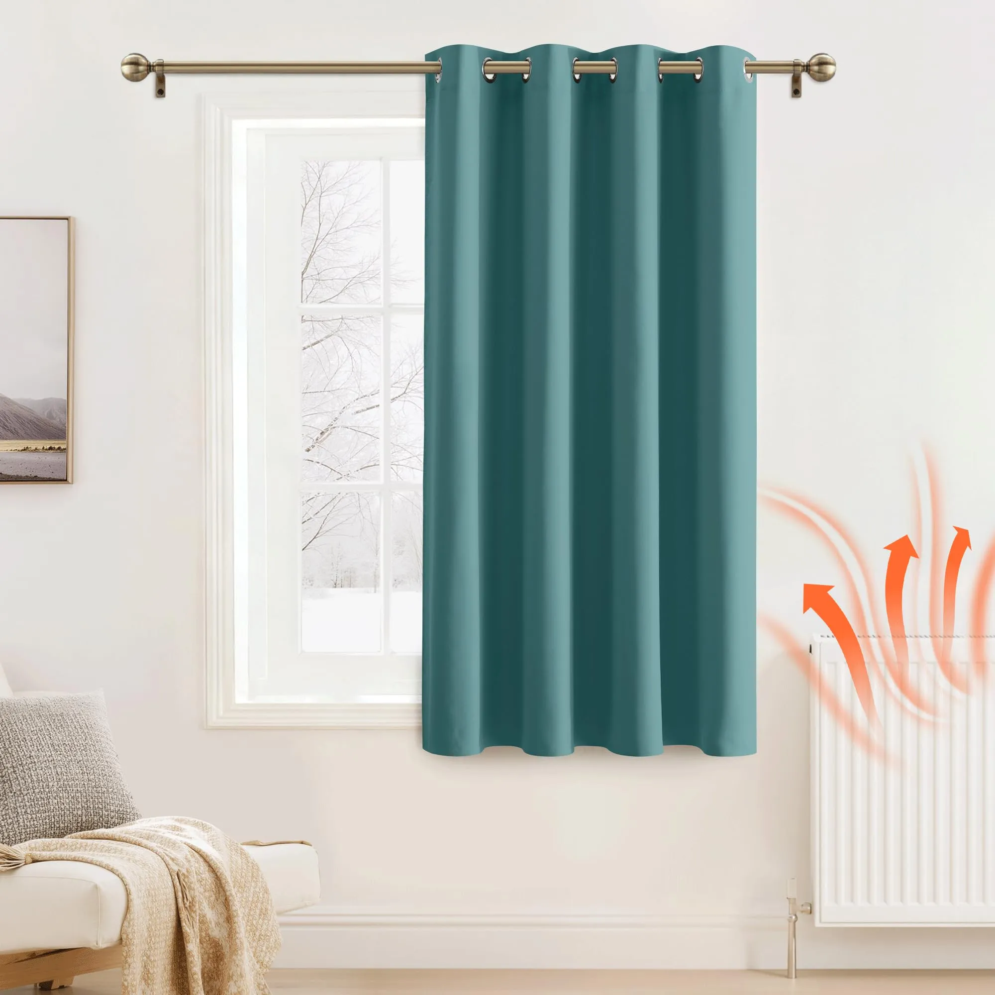 PONY DANCE Tenda Oscurante Termica da Interno per Cameretta, 140x180 cm, Sea Teal - immagine 2