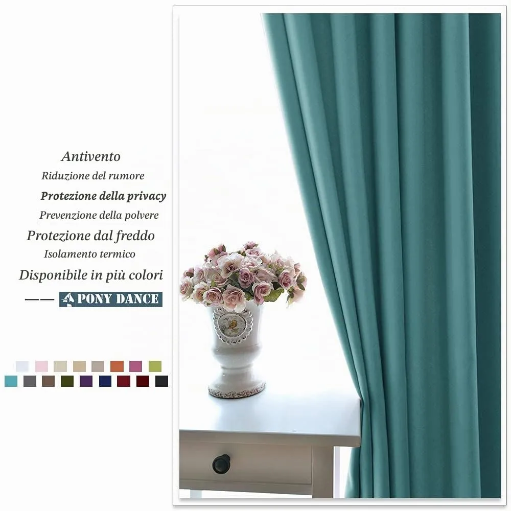 PONY DANCE Tenda Oscurante Termica da Interno per Cameretta, 140x180 cm, Sea Teal - immagine 8