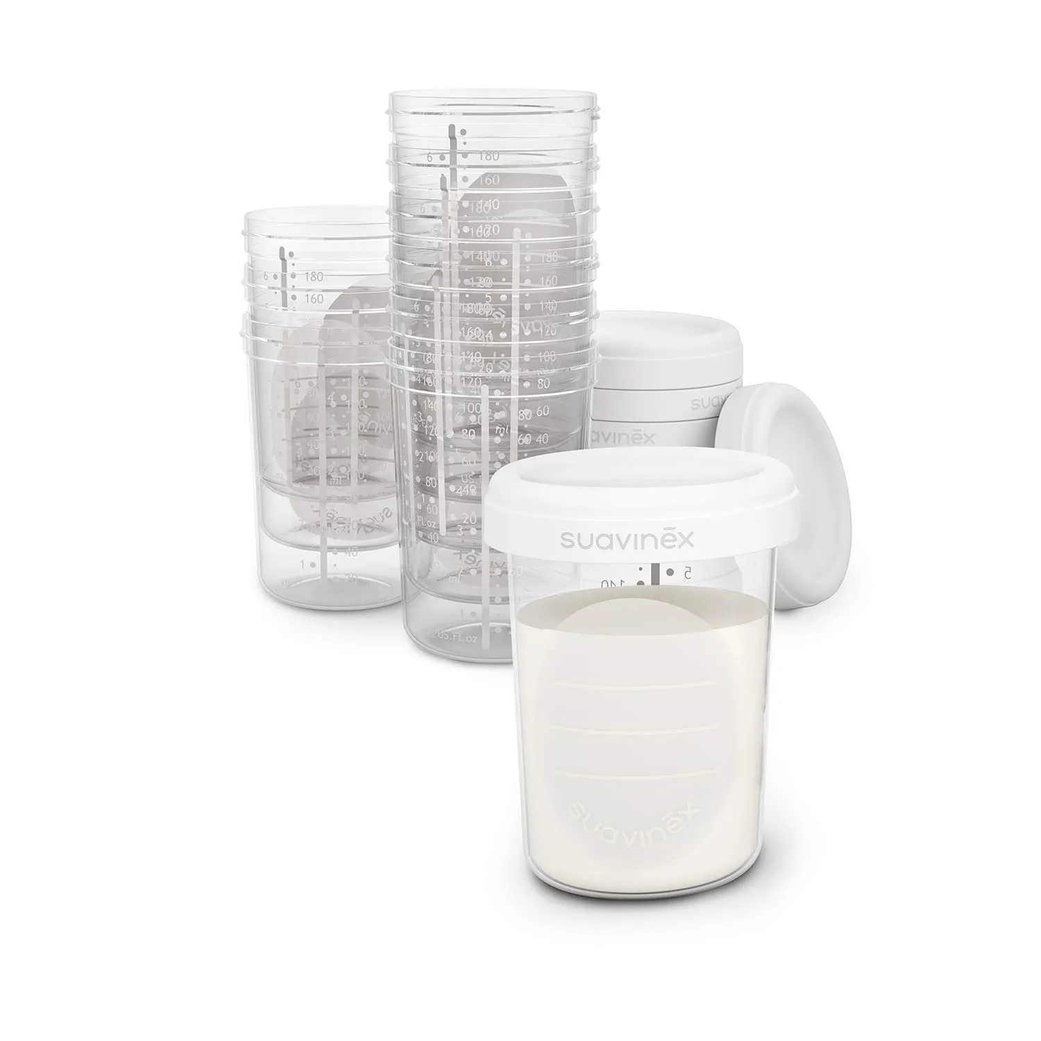 Suavinex Vasetti Latte Materno con Tappo Ermetico, 10 Unità - immagine 1