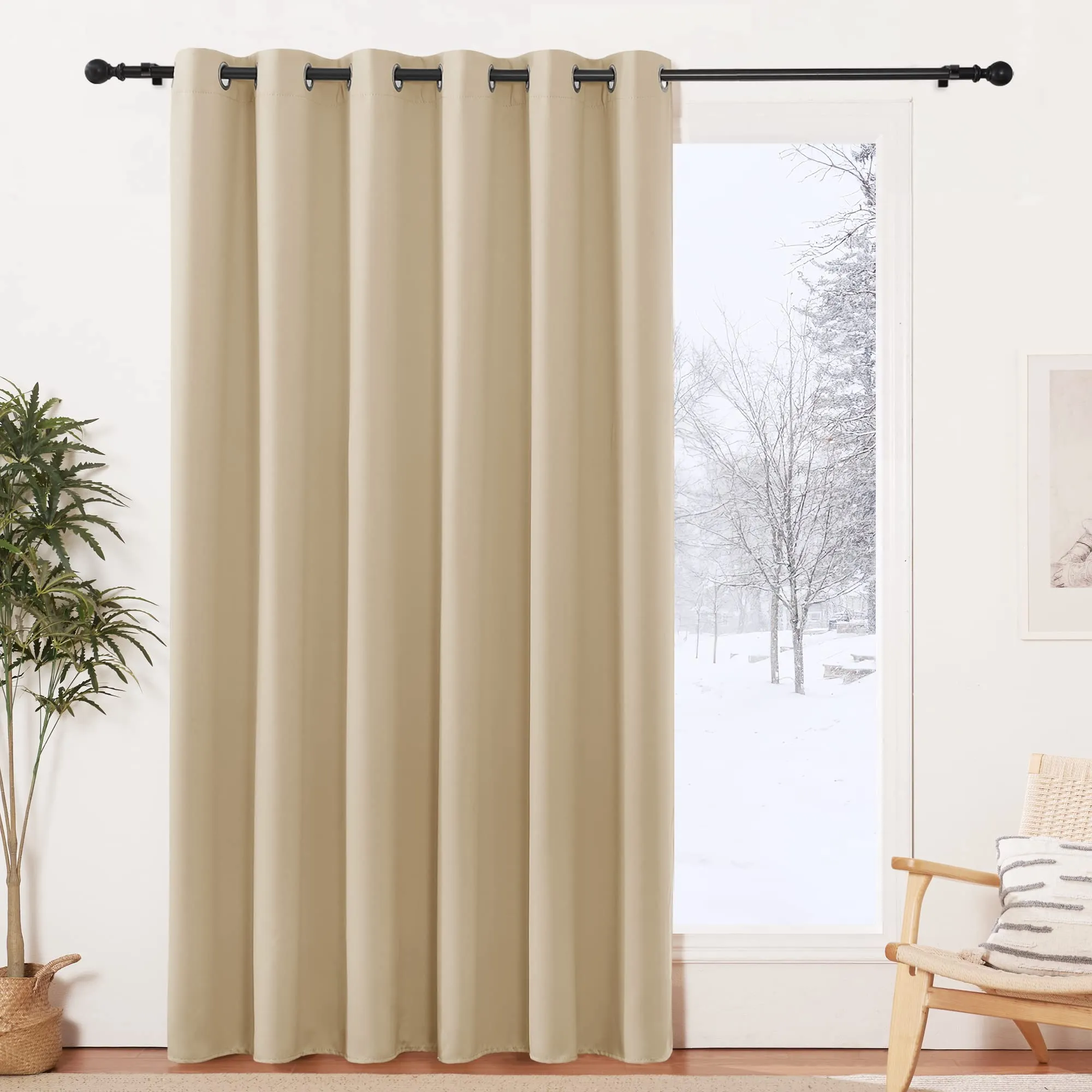 PONY DANCE Tende Oscuranti Termiche per Camera da Letto, Beige, 200L x 210A cm (1 Pannello) - immagine 1