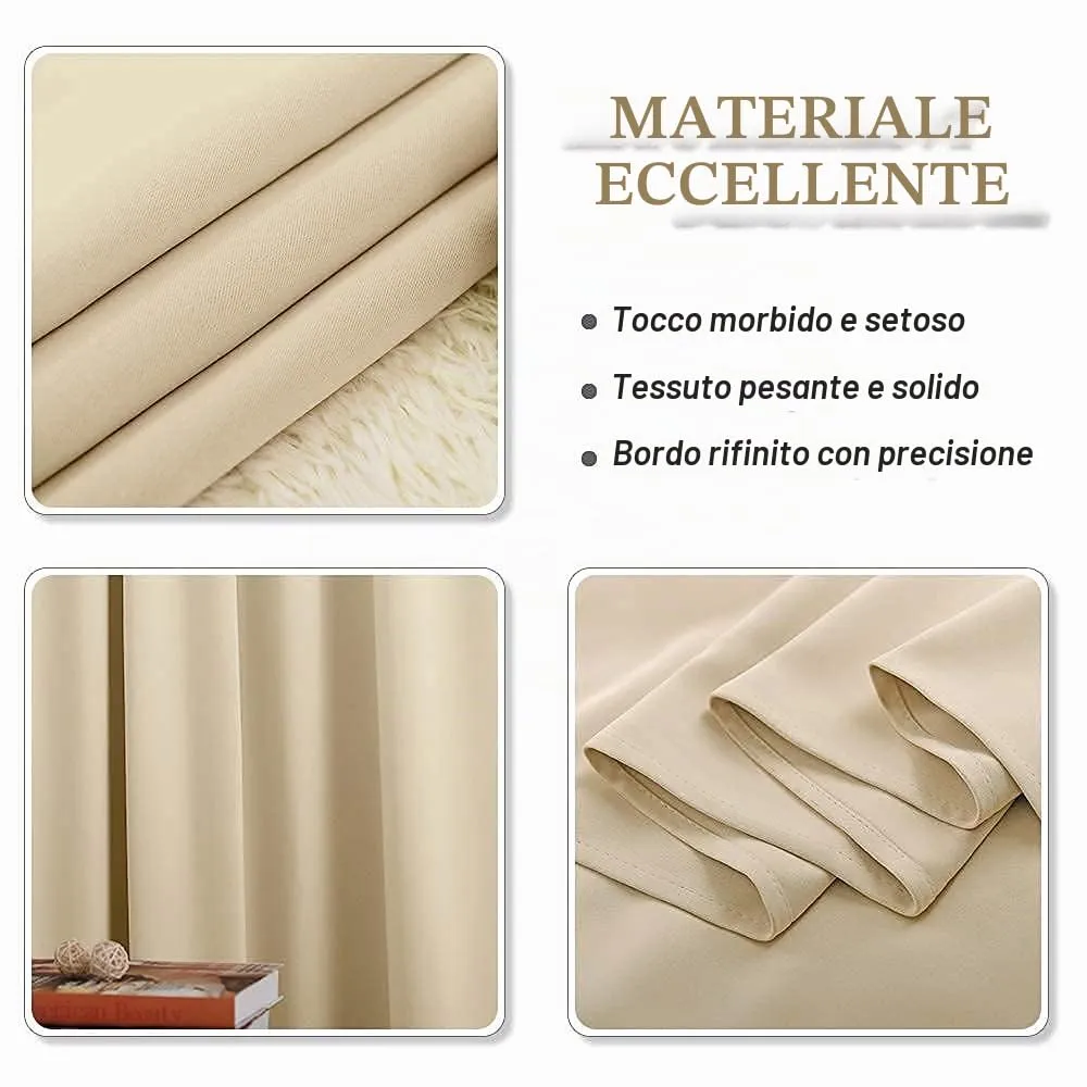 PONY DANCE Tenda Oscurante Termica Isolante da Interno, Beige, 140 x 260 cm (1 Pannello) - immagine 9