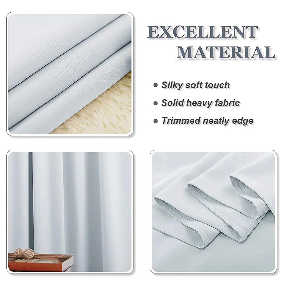 PONY DANCE Tenda Oscurante Termica Isolante, 140L x 240A cm (1 Pannello), Bianco Grigiastro - immagine 9