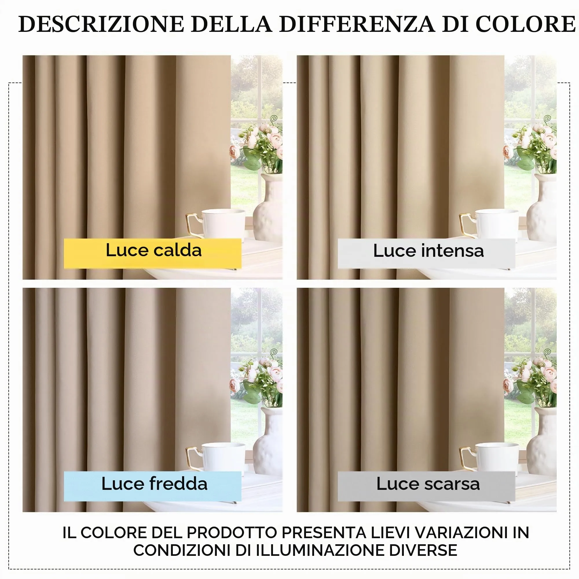 PONY DANCE Tenda Oscurante Termica Isolante da Interno, Beige, 140 x 240 cm (1 Pannello) - immagine 5