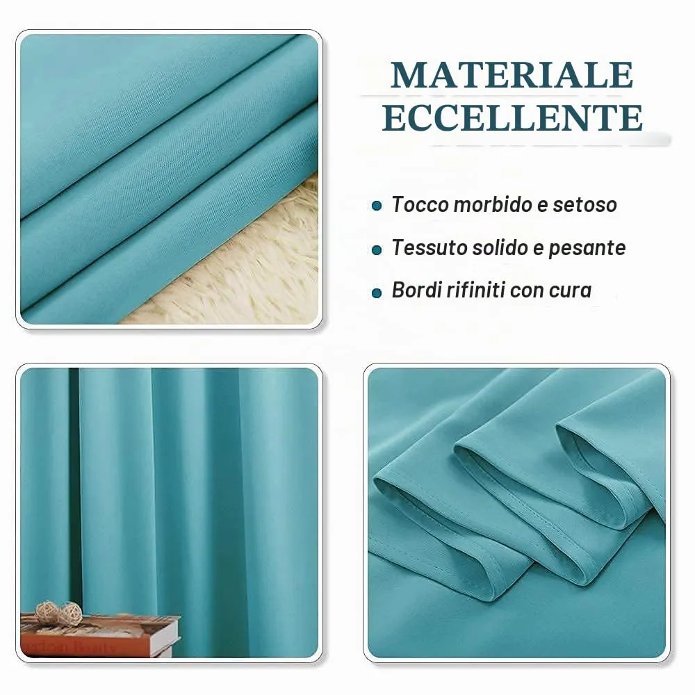 PONY DANCE Tenda Oscurante Termica Isolante da Interno, Blu Chiaro, 140 x 240 cm (1 Pannello) - immagine 8