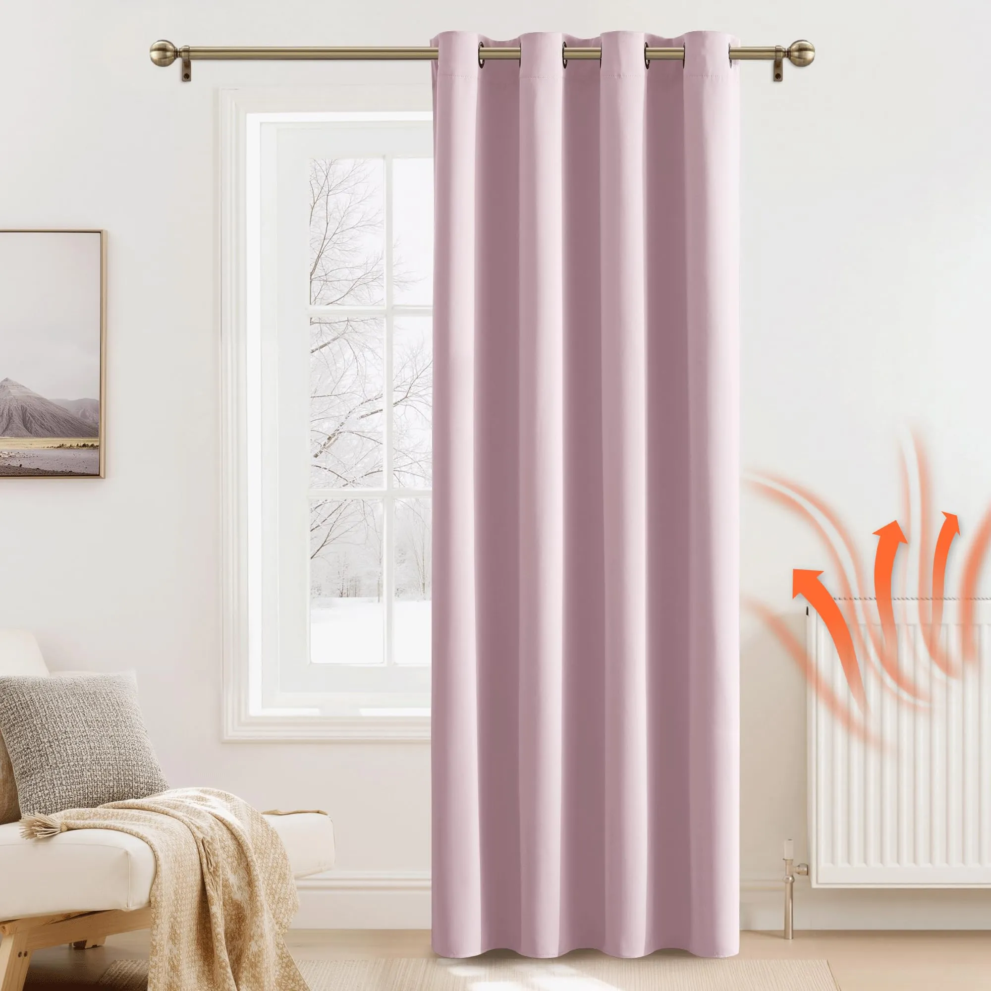 PONY DANCE Tenda Oscurante Termica da Interno, Rosa Chiaro, 140 x 240 cm (1 Pannello) - immagine 2