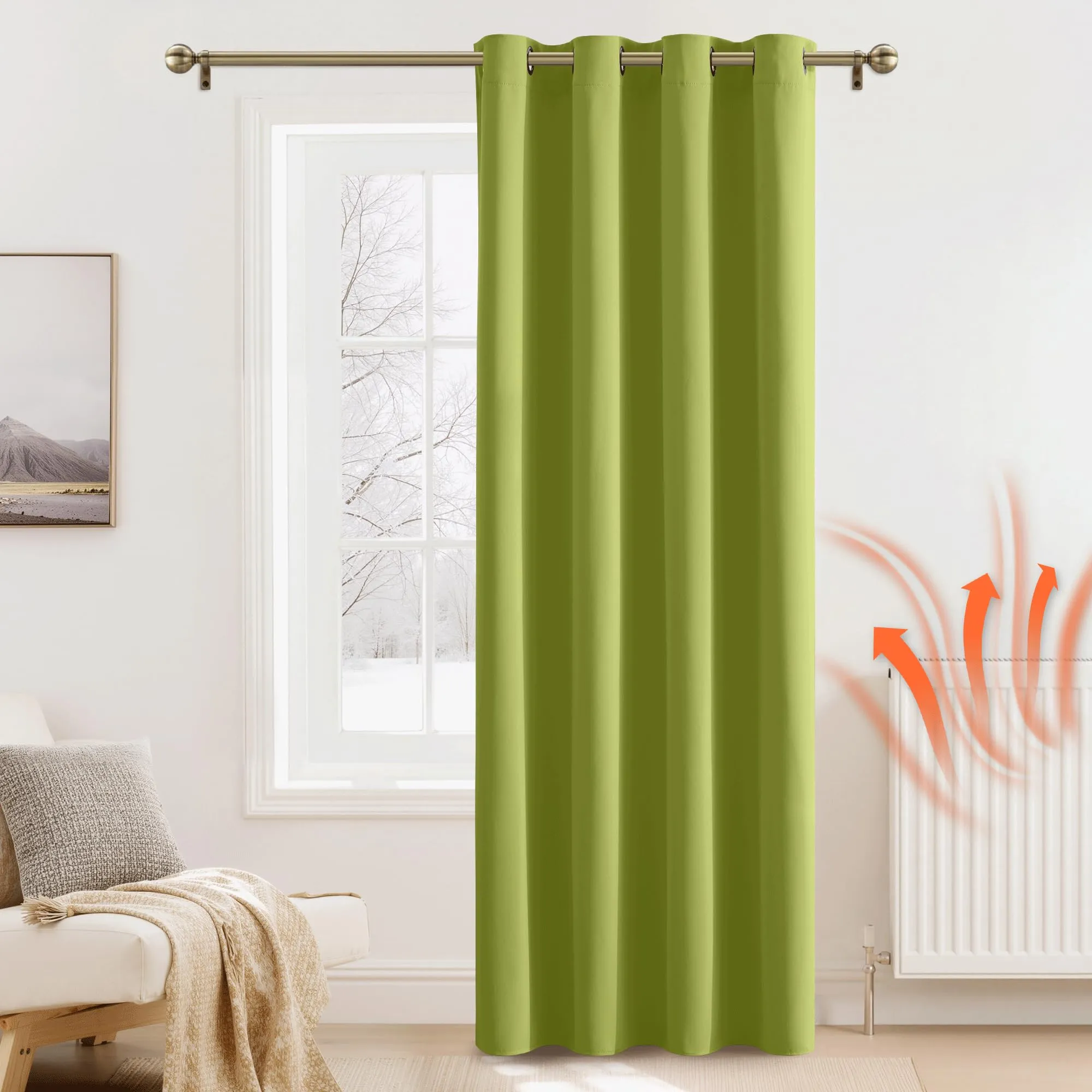 PONY DANCE Tenda Oscurante Termica Isolante 132x210 cm, Verde - immagine 2
