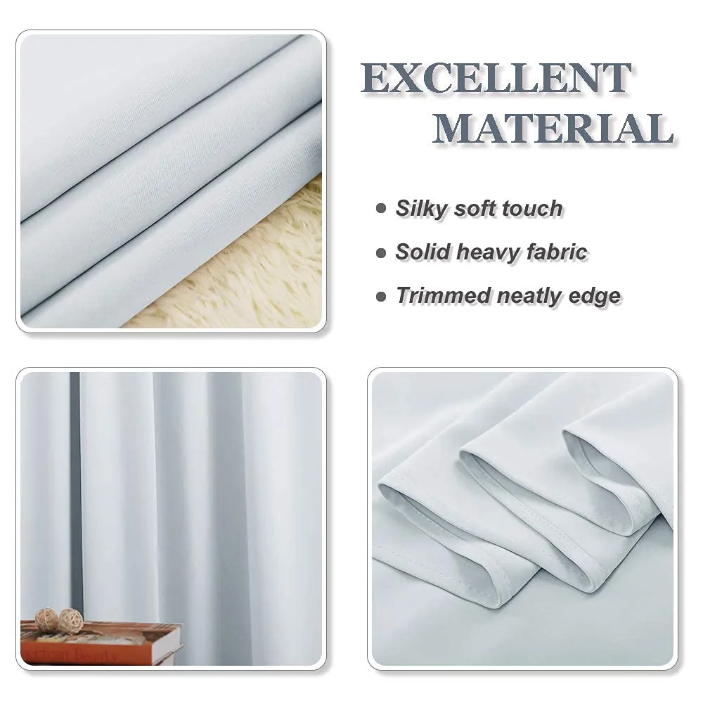PONY DANCE Tende Oscuranti Termiche da Interno con Anelli, Bianco Grigiastro, 200L x 245A cm (1 Pannello) - immagine 8