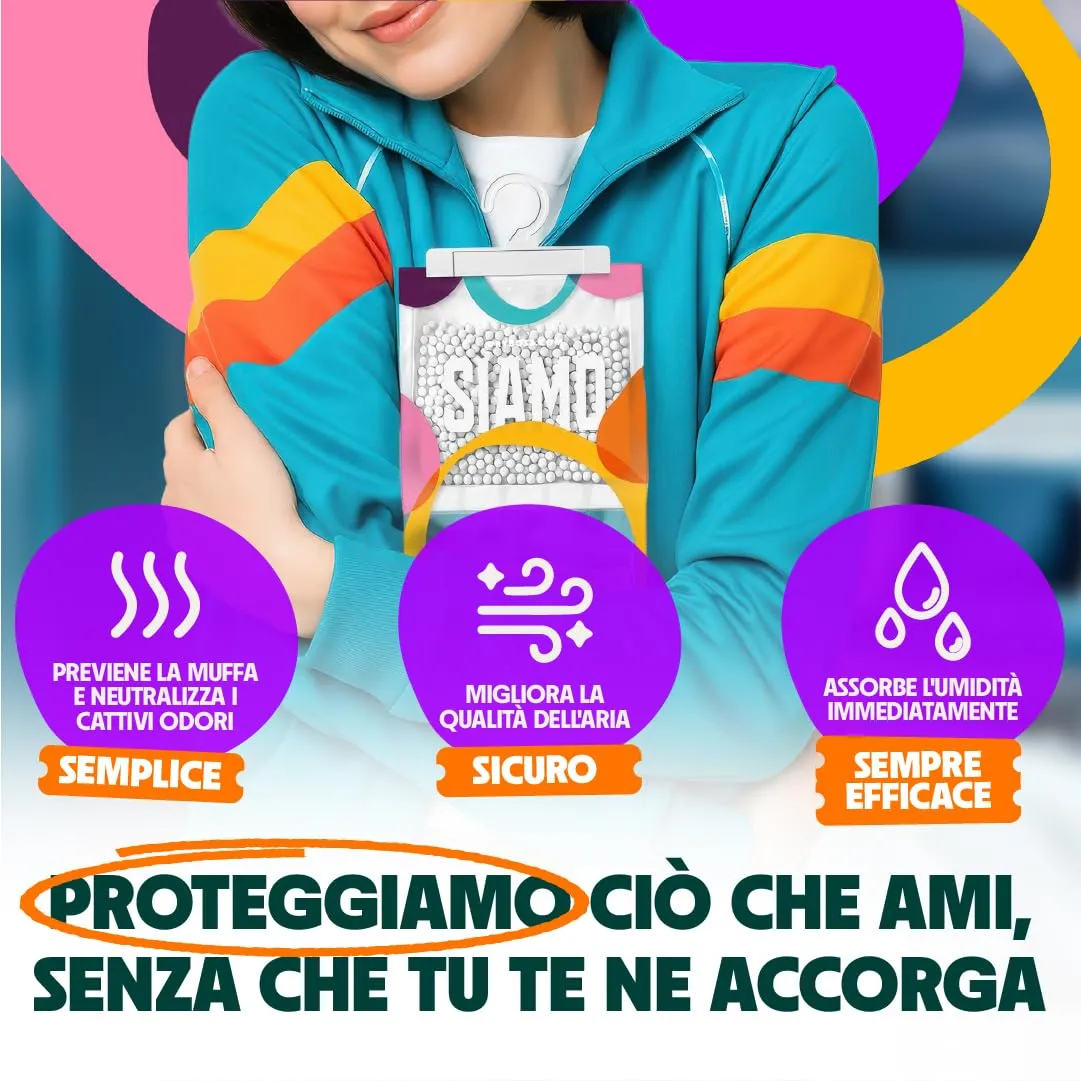 Siamo Sacchetti Deumidificatori Antimuffa, 5 Pezzi - immagine 3