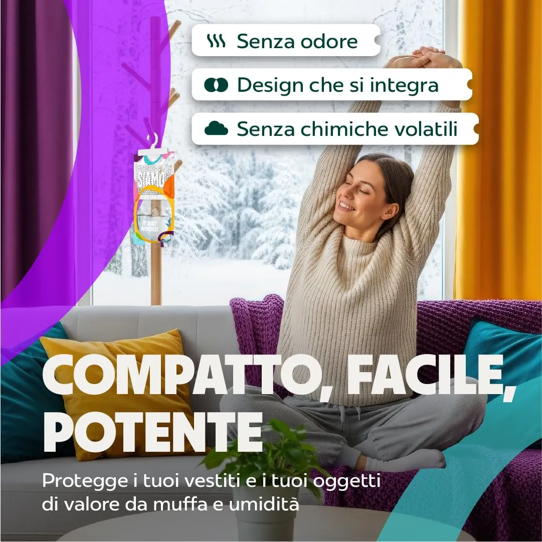 Siamo Sacchetti Deumidificatori Antimuffa, 5 Pezzi - immagine 4