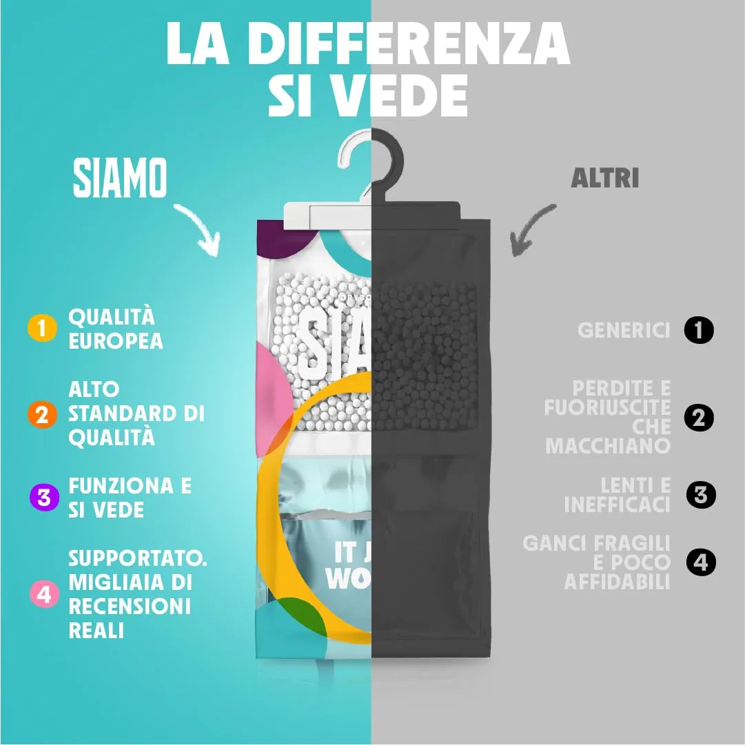 Siamo Sacchetti Deumidificatori Antimuffa, 5 Pezzi - immagine 5