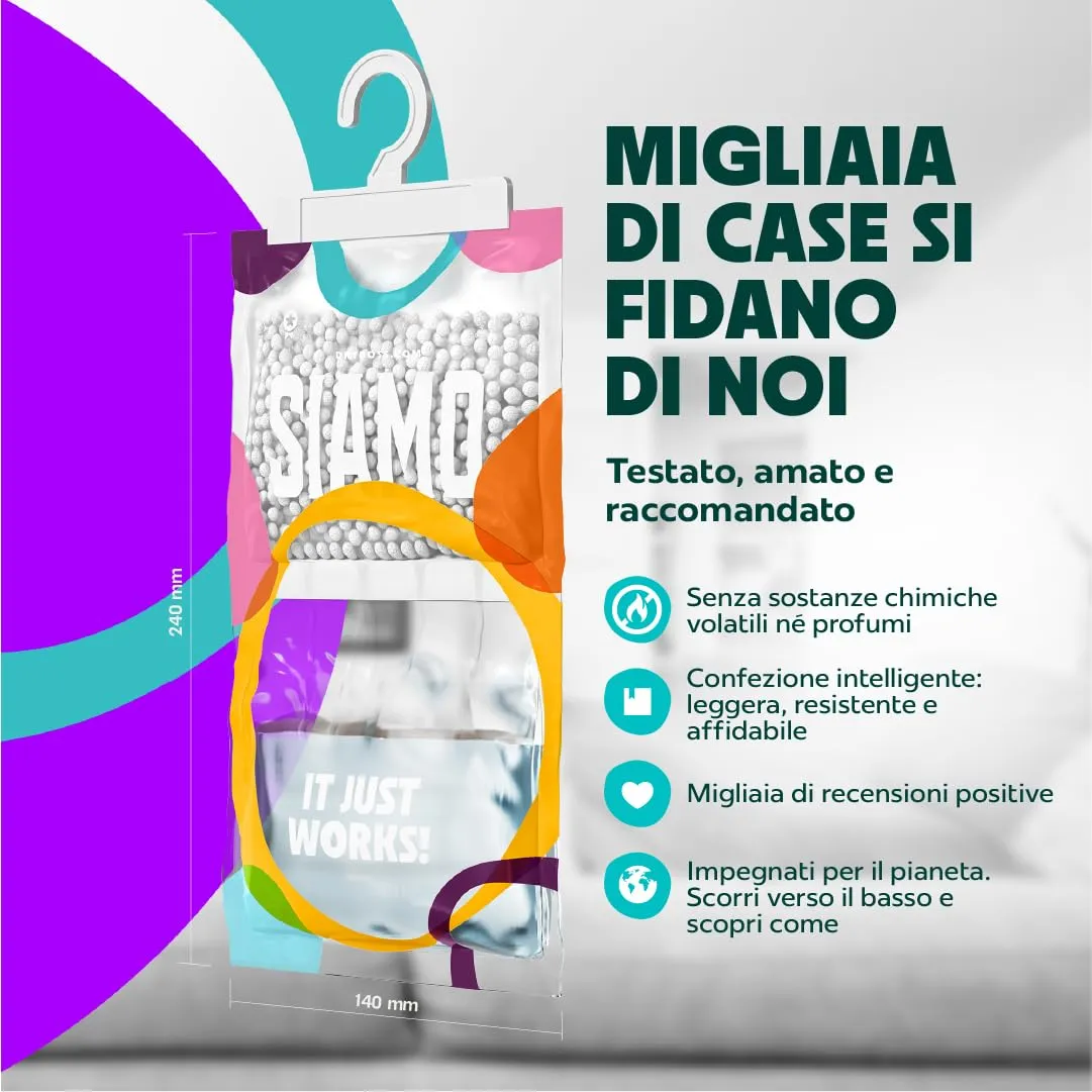 Siamo Sacchetti Deumidificatori Antimuffa, 5 Pezzi - immagine 9
